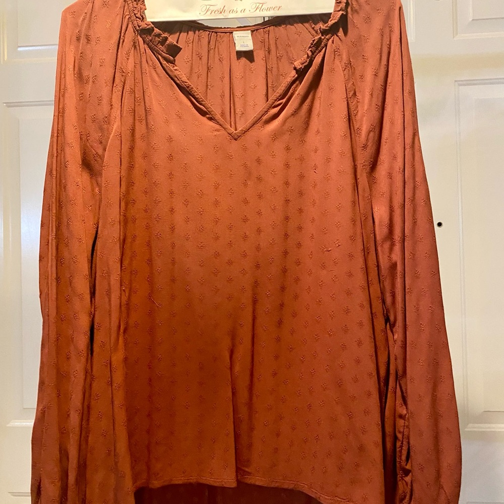 Old Navy Terracotta V-Neck Blouse